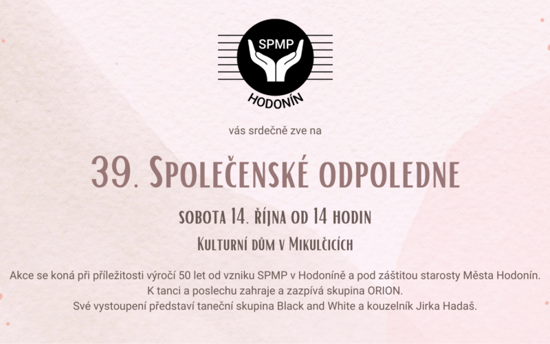 Pozvánka na společenské odpoledne
